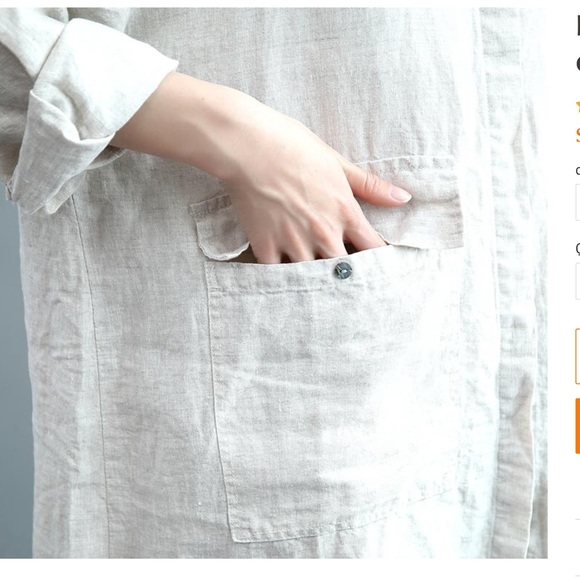 Relaxed Linen Cotton Zen Shirt/Dress - Picture 4 of 6